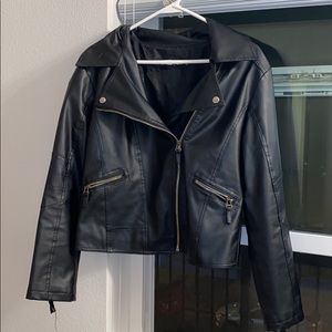 cropped leather jacket
